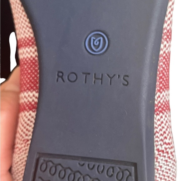Rothy's 7 Varsity Stripe Red Points Rare Unicorn Flat Shoes BNIB - Picture 11 of 15